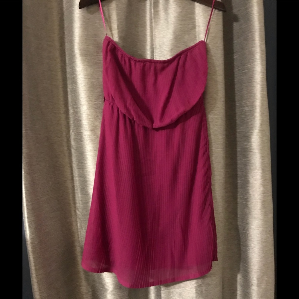 Strapless Magenta Cocktail Dress